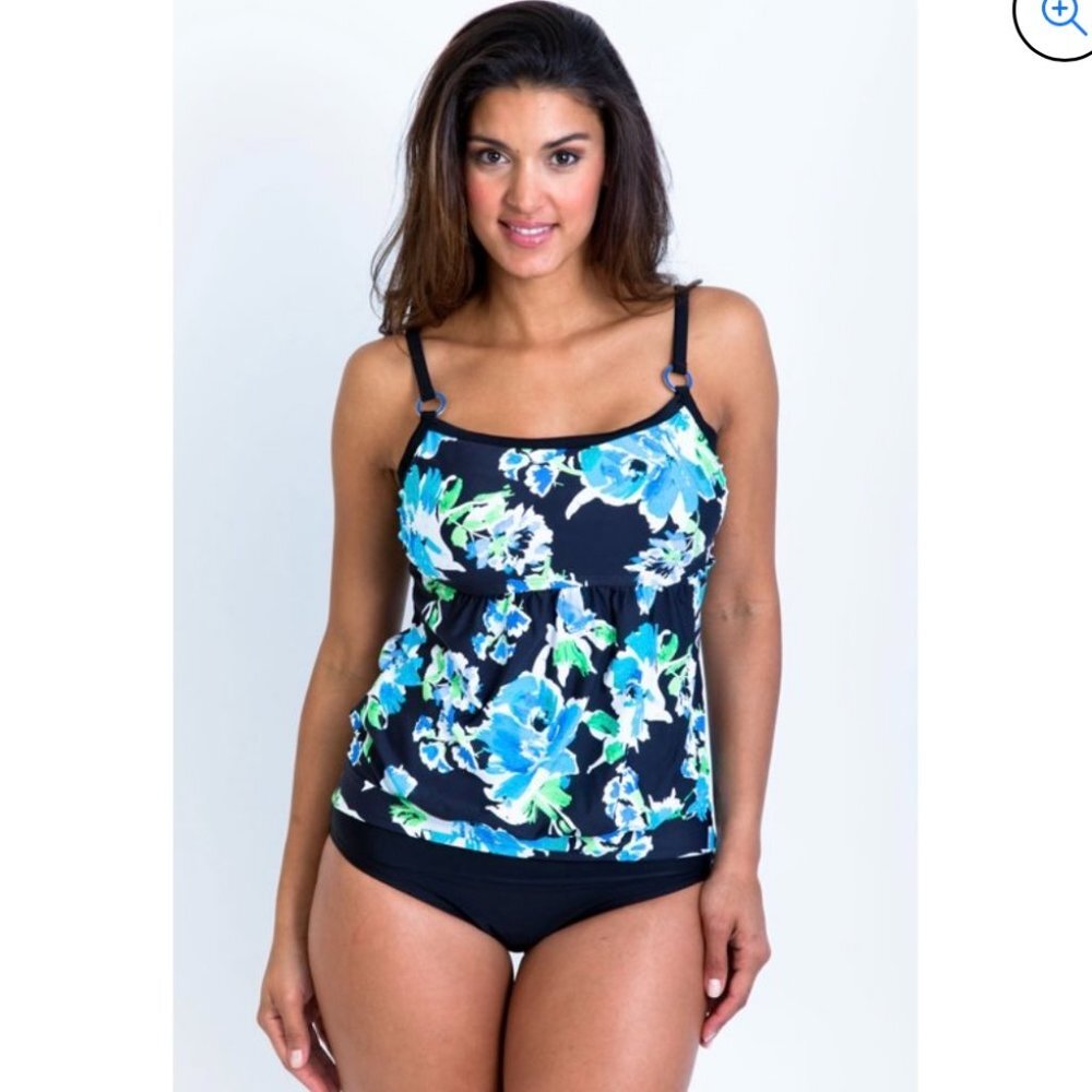 It Figures Fresh Bloom Ring Strap Blouson One Piece Swimsuit